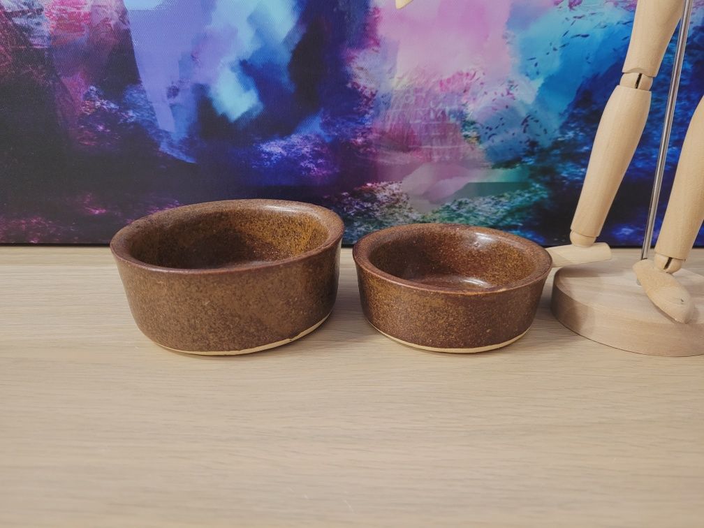 2 miski miseczki ceramiczne dla kota fretki królika