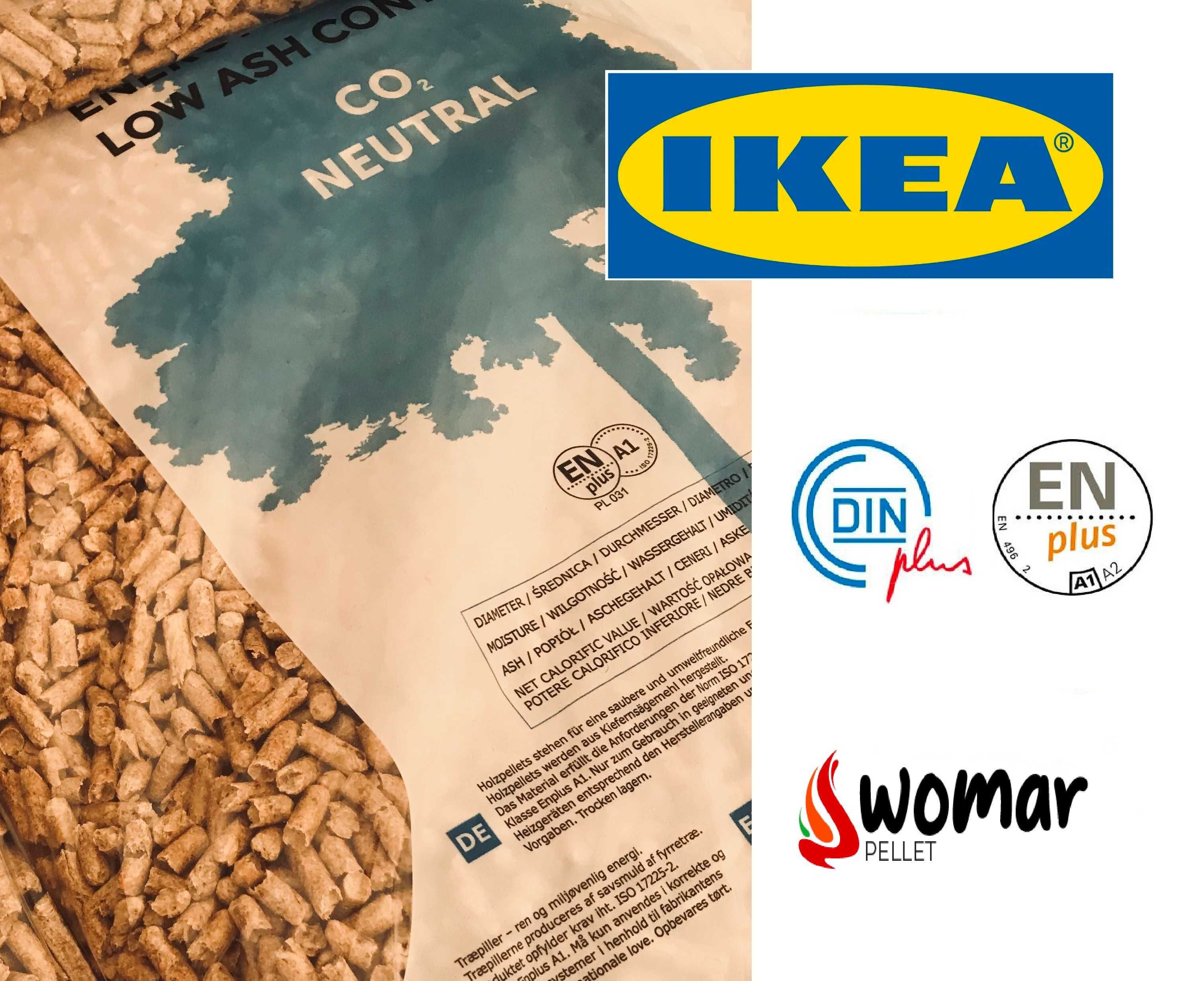 Pellet drzewny IKEA Certyfikat EN+A1 DIN+ Z DOWOZEM najwyższa jakość