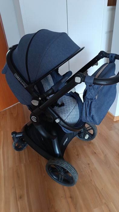 Wózek głęboki gondola 2 w 1 granatowy Coto Baby Sydney