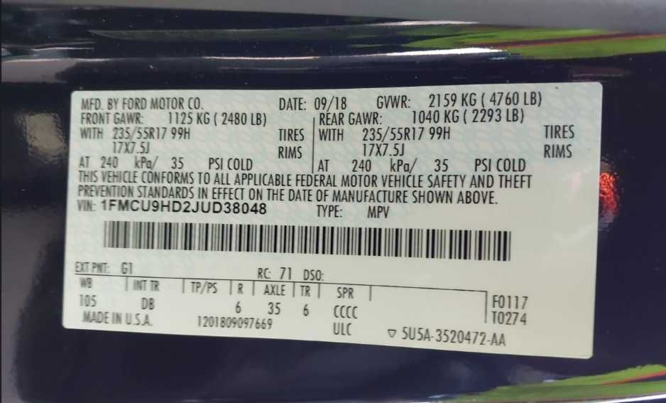 2018 Ford Escape, Sel