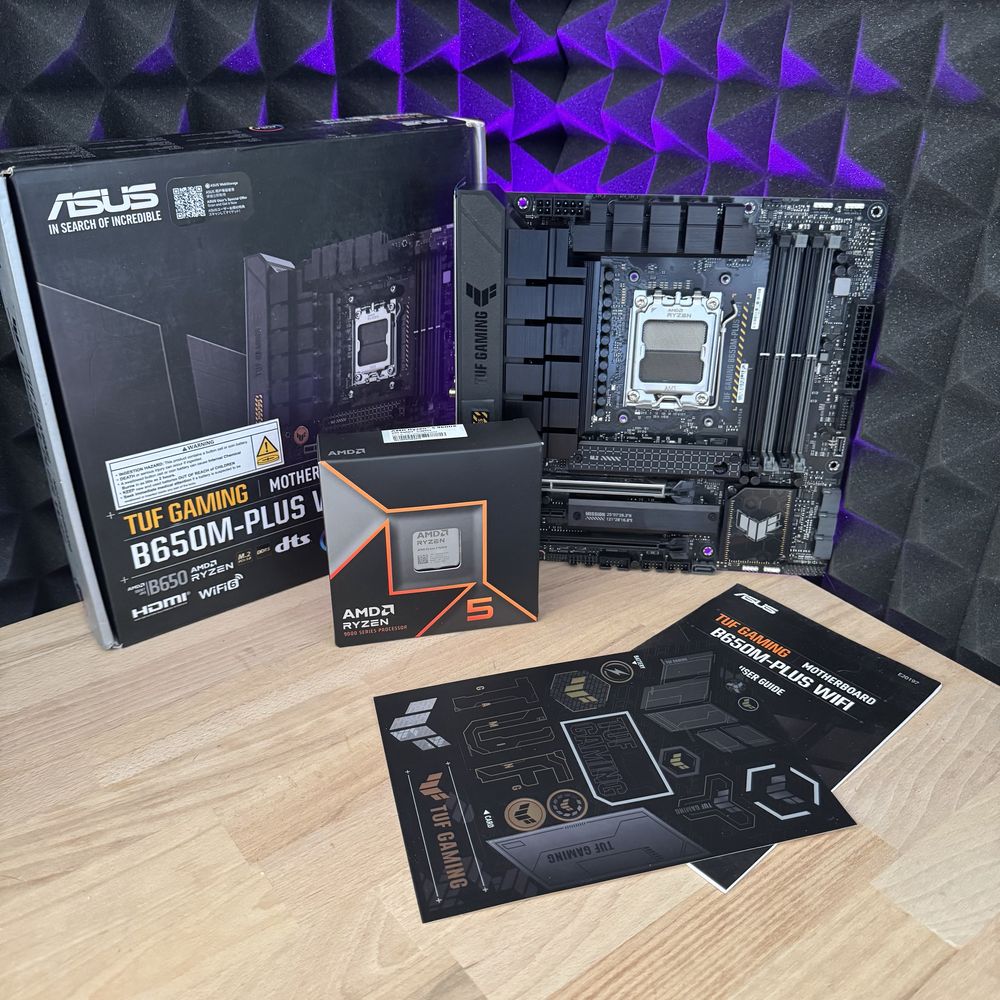 Комплект AM5 Ryzen 9600X, Asus Tuf B650 материнська плата, процесор