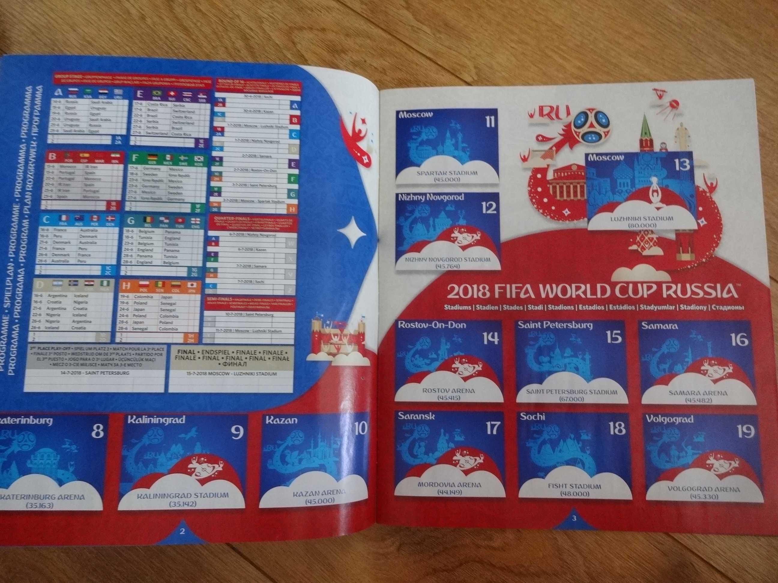 Panini Album naklejki Russia 2018 prawie pusty 15 naklejki