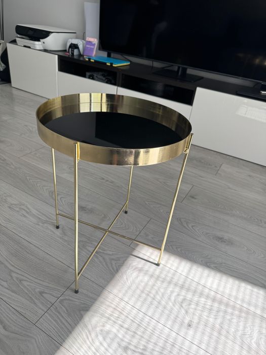 Stolik Kawowy BELIANI • Złoty, Okrągły • Styl Glamour