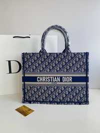 Torebka damska shoperka duża Dior Book Tote Haftowana premium granat