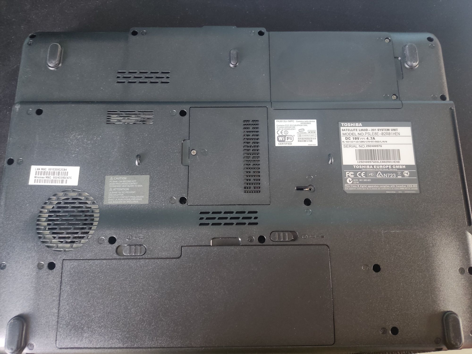 Laptop Toshiba Satellite L350D-201