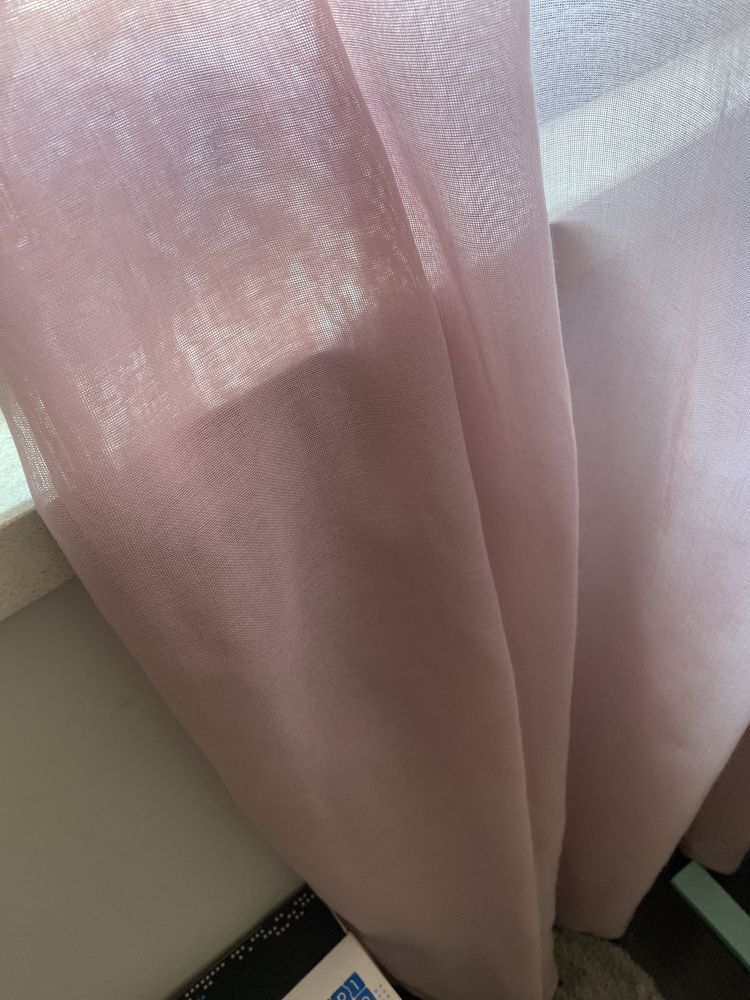 2 conjuntos de 2 cortinados cada um - rosa bebe