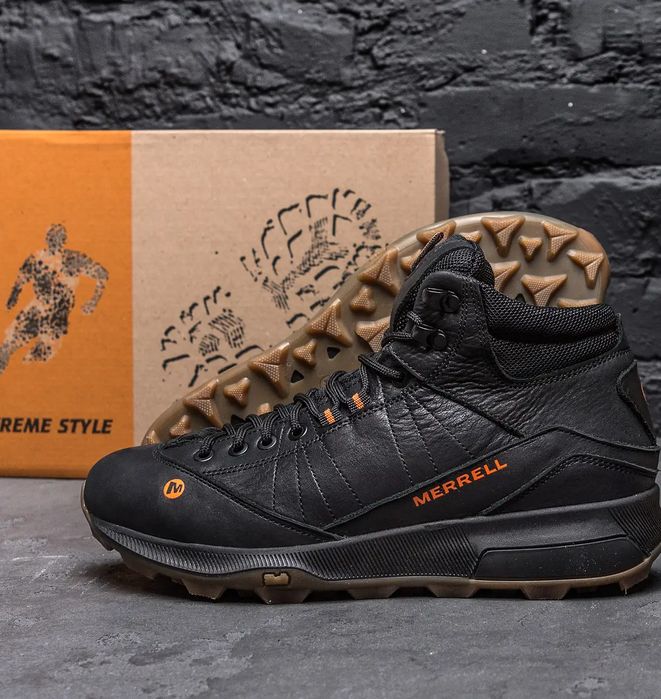 Удобные мужские ботинки зимние, кожаные Merrell