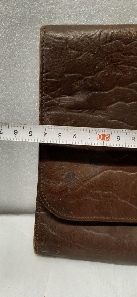 Torba przybornik podróżna skórzany prl