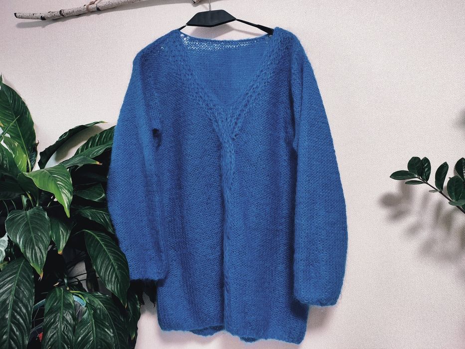 Свитер оверсайз / кофта вязанная мохеровая