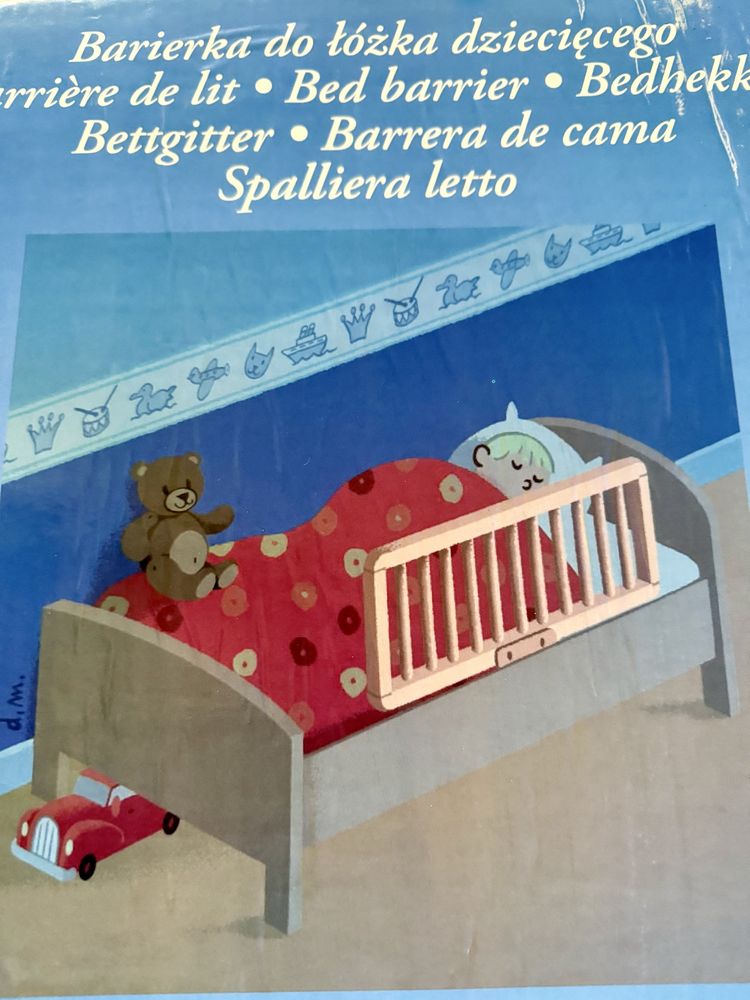 Barierka do łóżka dziecięcego drewniana