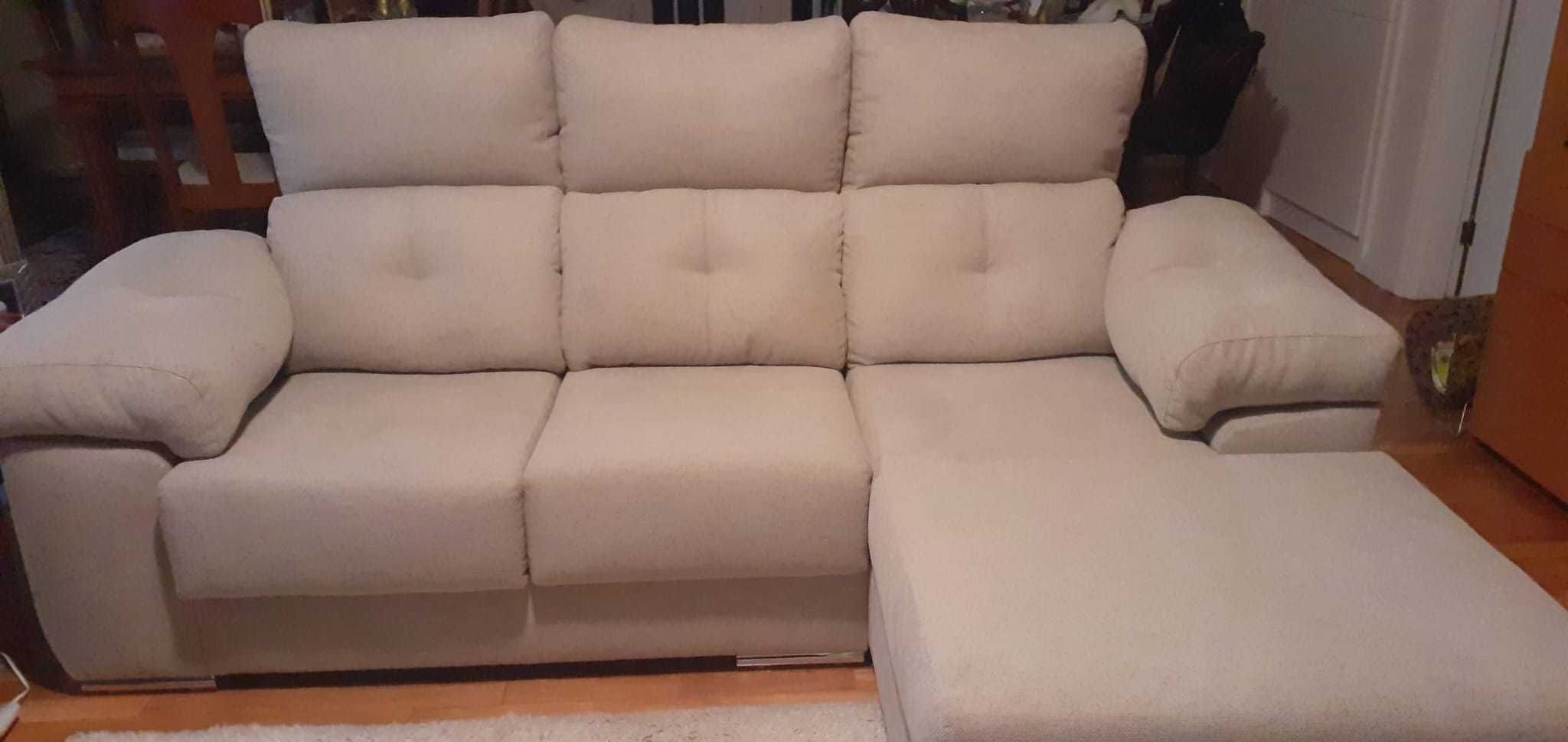 Sofá chaise longue 3 lugares - como novo