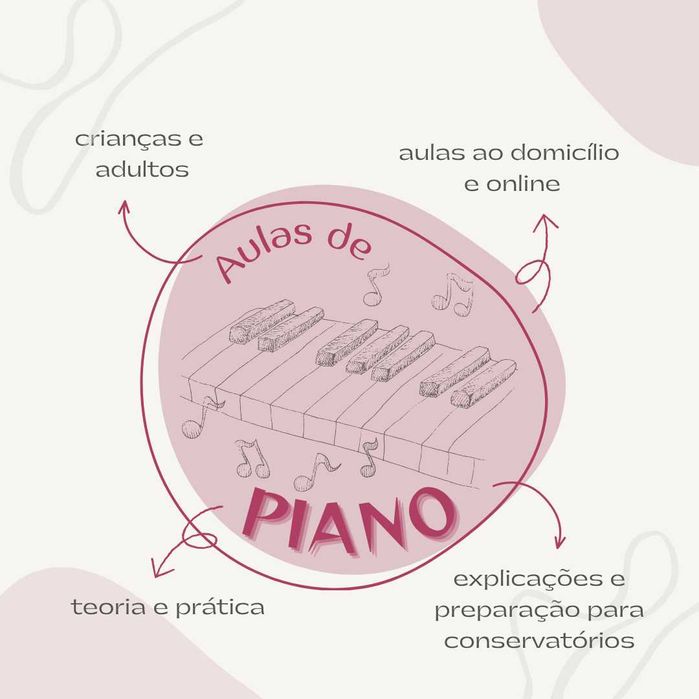 Aulas de piano, expressão musical e formação musical
