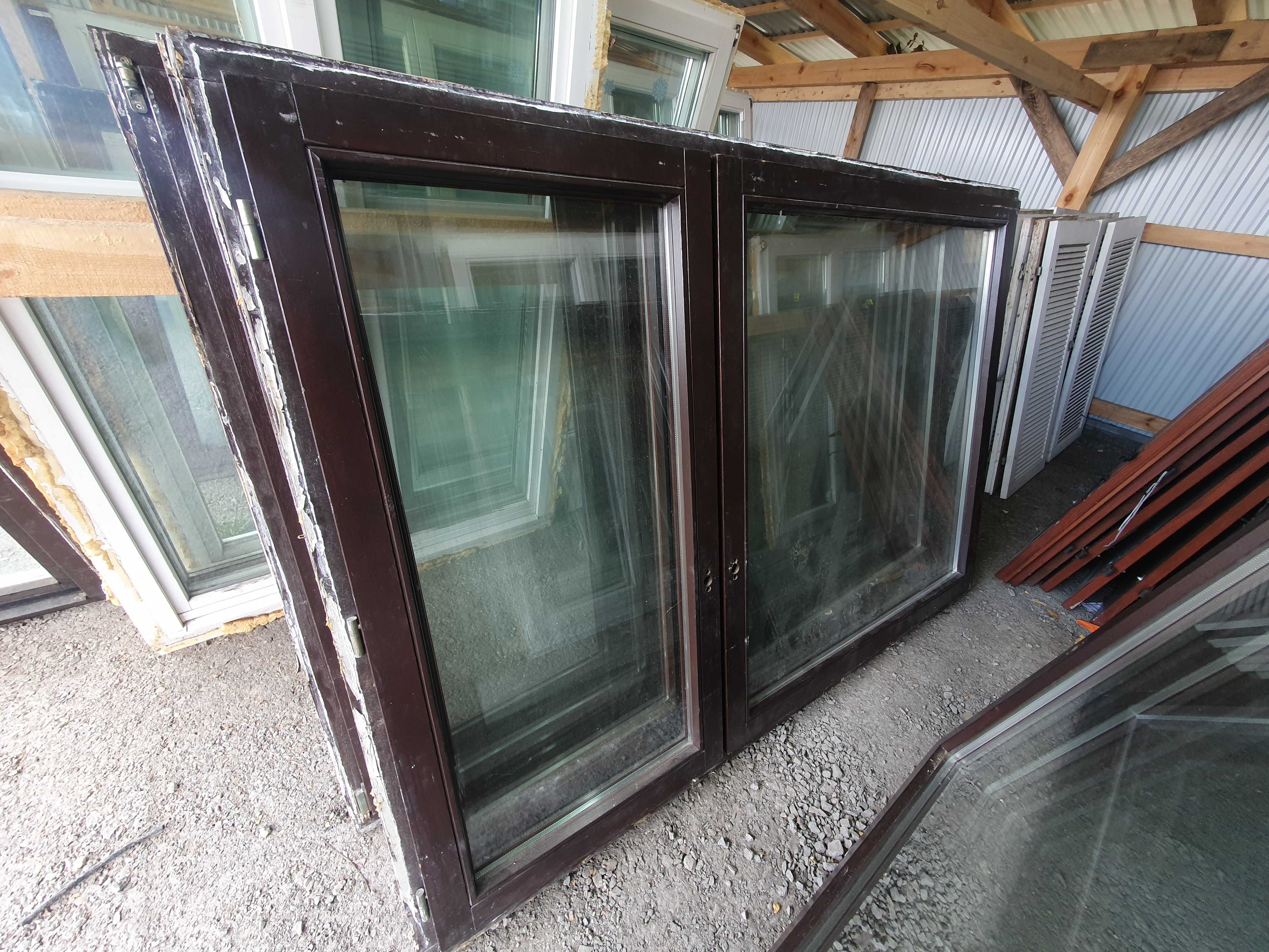 OKNA Drewniane Sosnowe Dwuskrzydłowe 208x148cm 3 sztuki okno