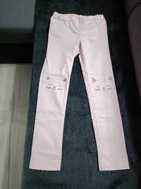 Dziewczęce jasno-różowe jeansy rozm. 140 cm, H&M