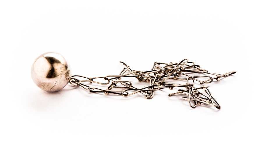 Długi Warszawski Srebrny Naszyjnik z Kulką - 19,39g - ORNO - Kraków