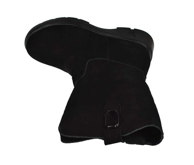 Kozaki damskie skórzane wysokie ocieplane śniegowce B-219 BK roz. 39