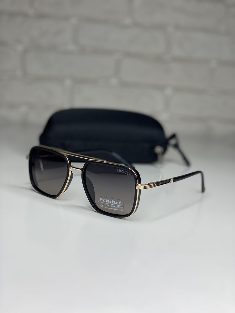 Сонцезахисні окуляри LACOSTE Polarized чорні поляризовані Чоловічі