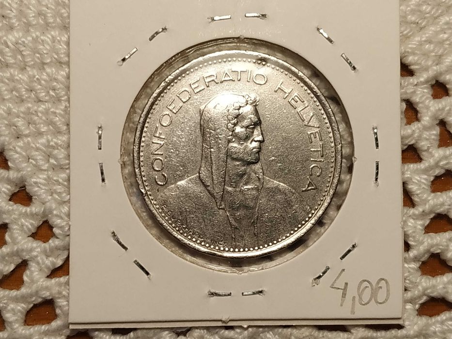 Suiça - moeda de 5 francos de 1968 B