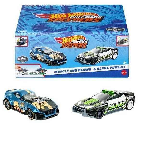 Hot Wheels Pojazdy z napędem pull-back 2-pak