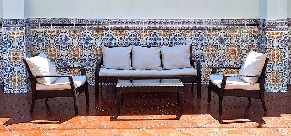 Moveis exteriores em ratan