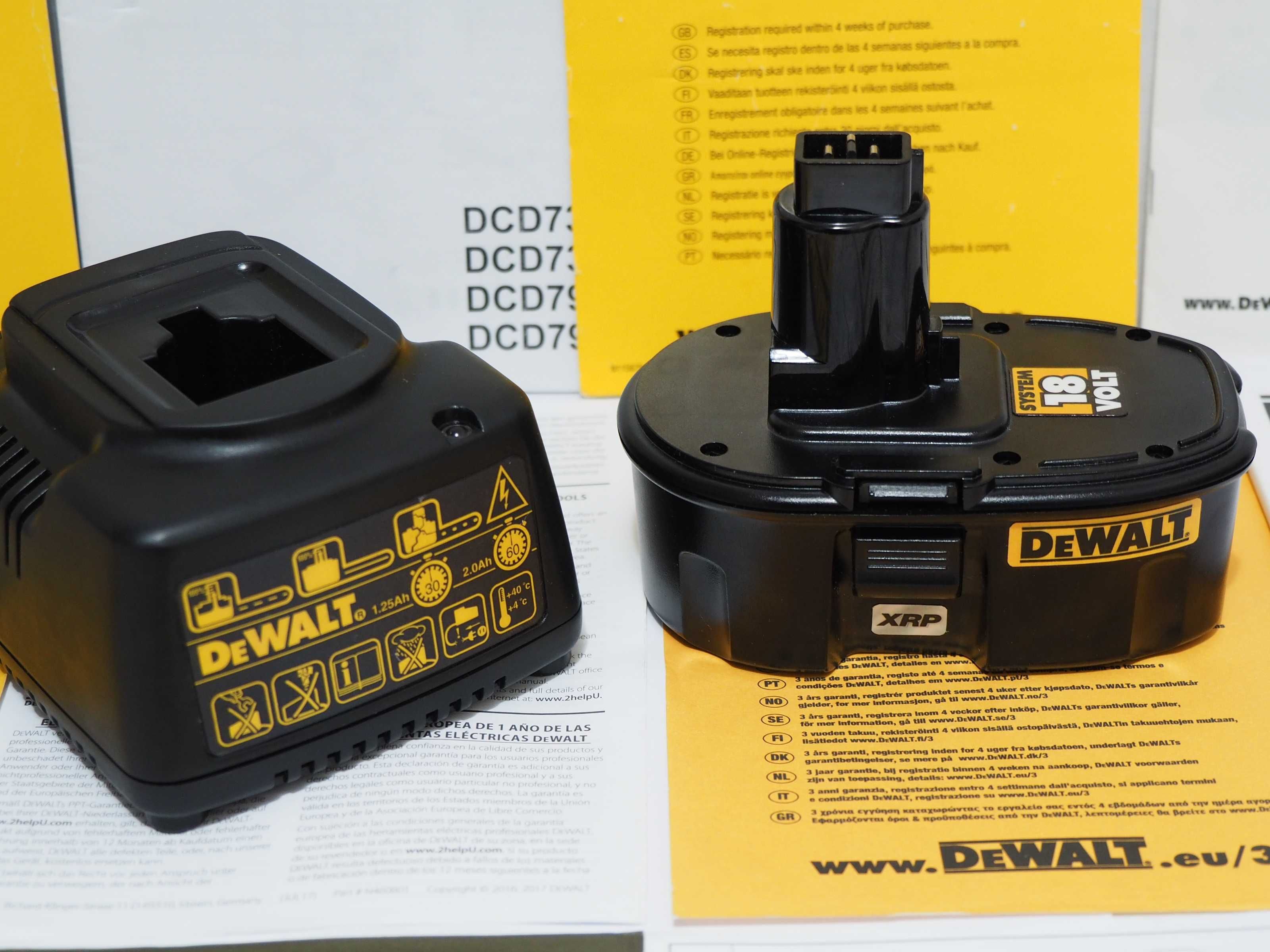 Zestaw bateria DEWALT 18V 3ah NI-MH akumulator +ladowarka