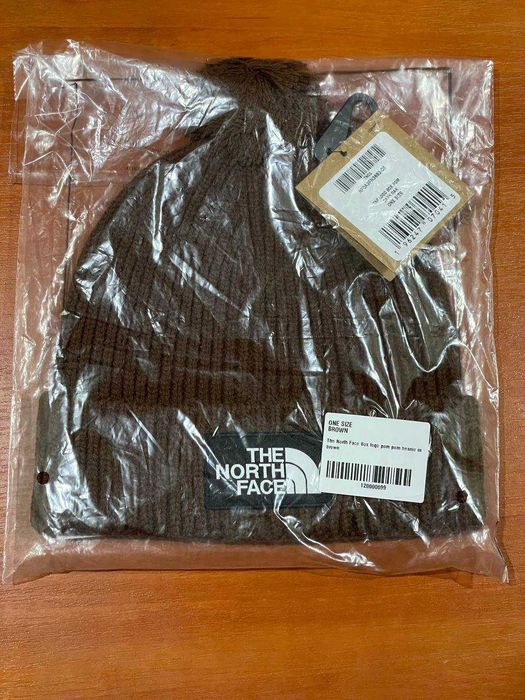 The north face tnf logo box pom beanie шапка оригінал унісекс