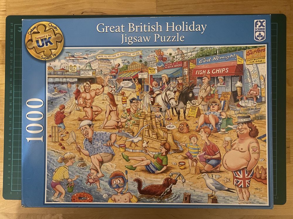 Puzzle FX UK Great British Holiday komiksowe rysunkowe 1000