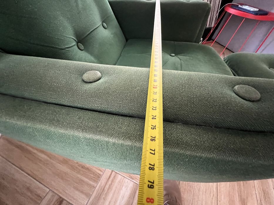 Fotel z podnozkiem duński mid century wysoki tapicerka obrotowy