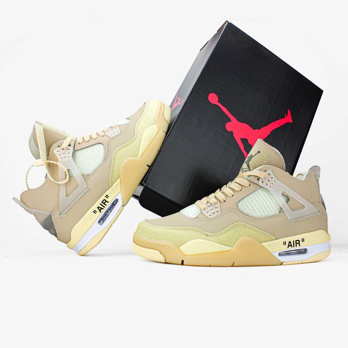 Мужские кроссовки Nike Air Jordan 4 Retro "OFF-WHITE SAIL" Luxe. 41-45