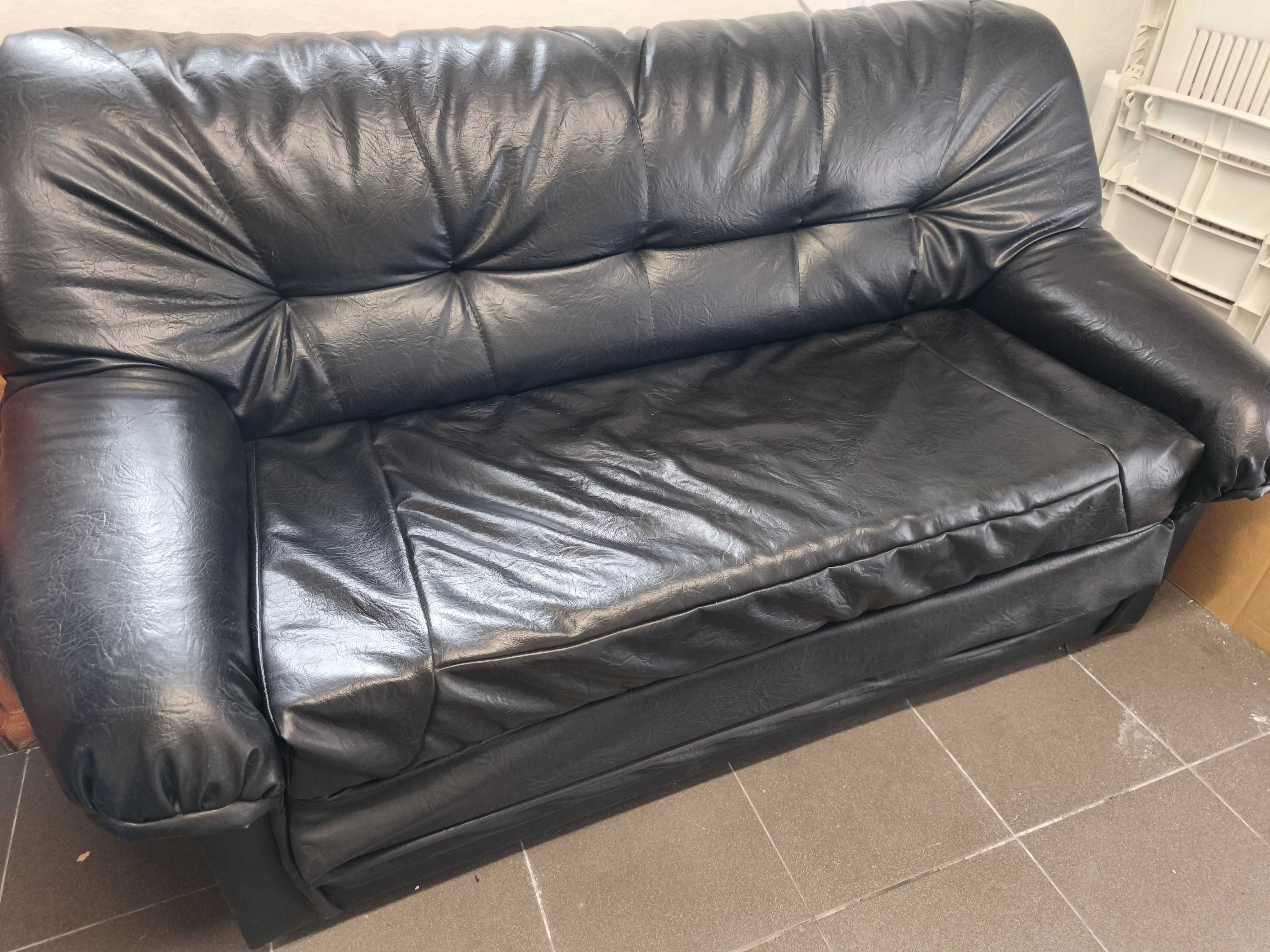 Sofa 2-osobowa, spanie, ekoskóra