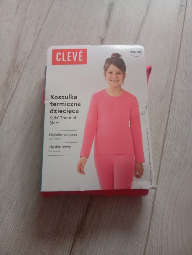 Koszulka termiczna koszulka termoaktywna dziecięca Cleve różowa 122/12