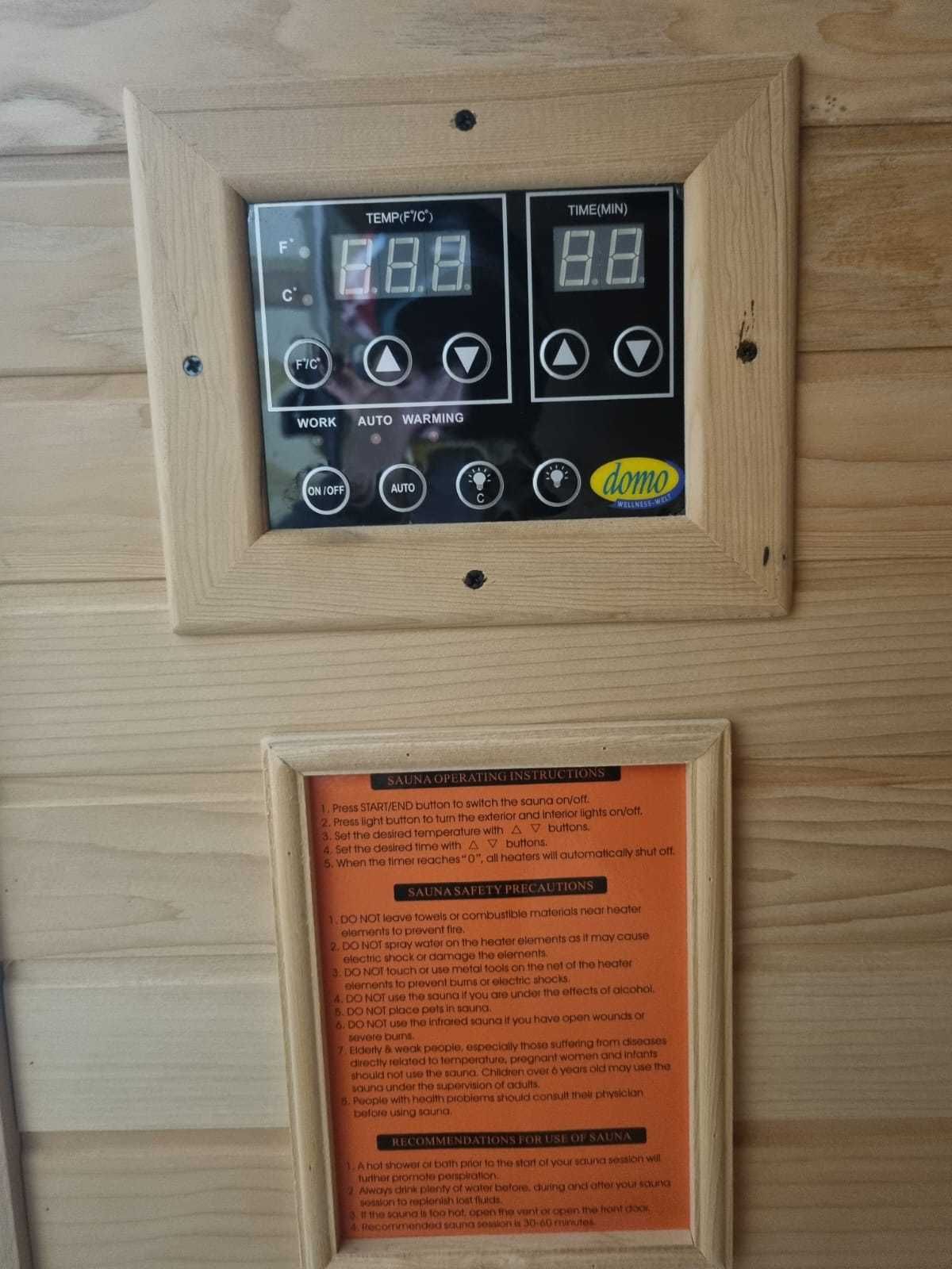 Sauna FIŃSKA + Sauna INFRARED 2w1 na podczerwień sucha szklana RADIO