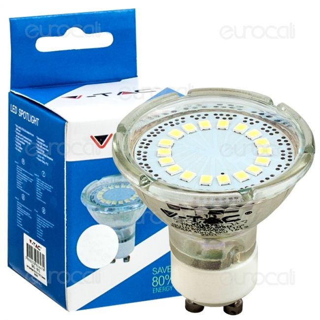 Lâmpada LED GU10 3/5W 220/350lm 110º 6000K Branco V-TAC VT-1859/1871