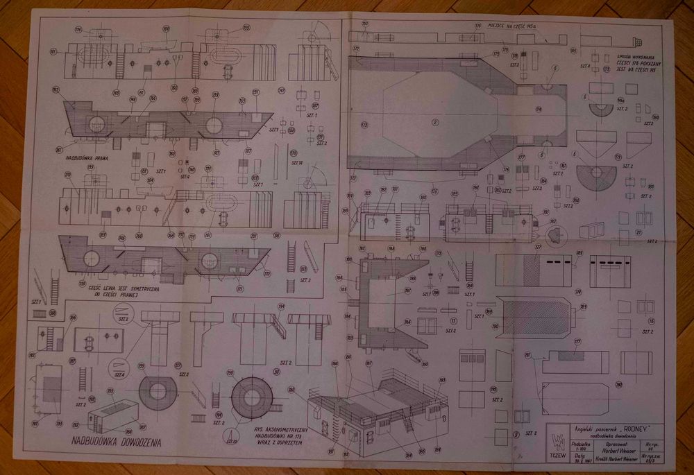 Plany Modelarskie 26 Pancernik HMS Rodney 1968 Rysunki Budowa Modelu