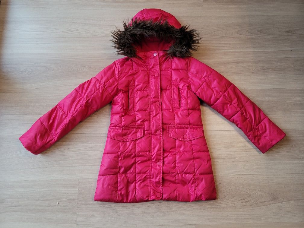 Różowa zimowa kurtka dziewczęca GAP Rozmiar 140