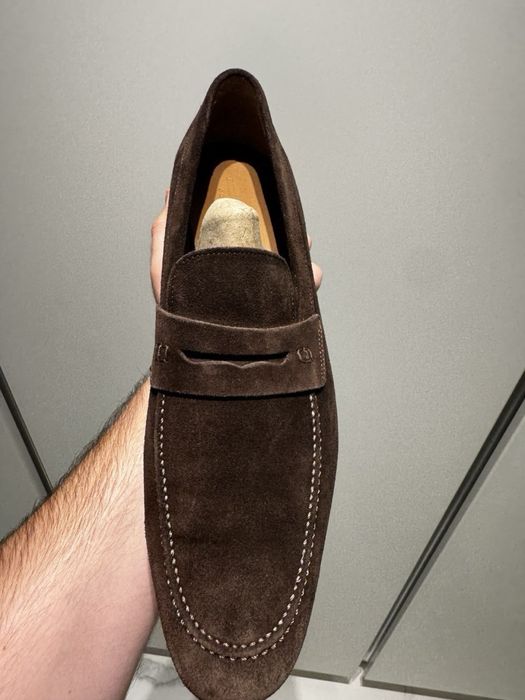 Замшевые лоферы - коричневые, размер 46
