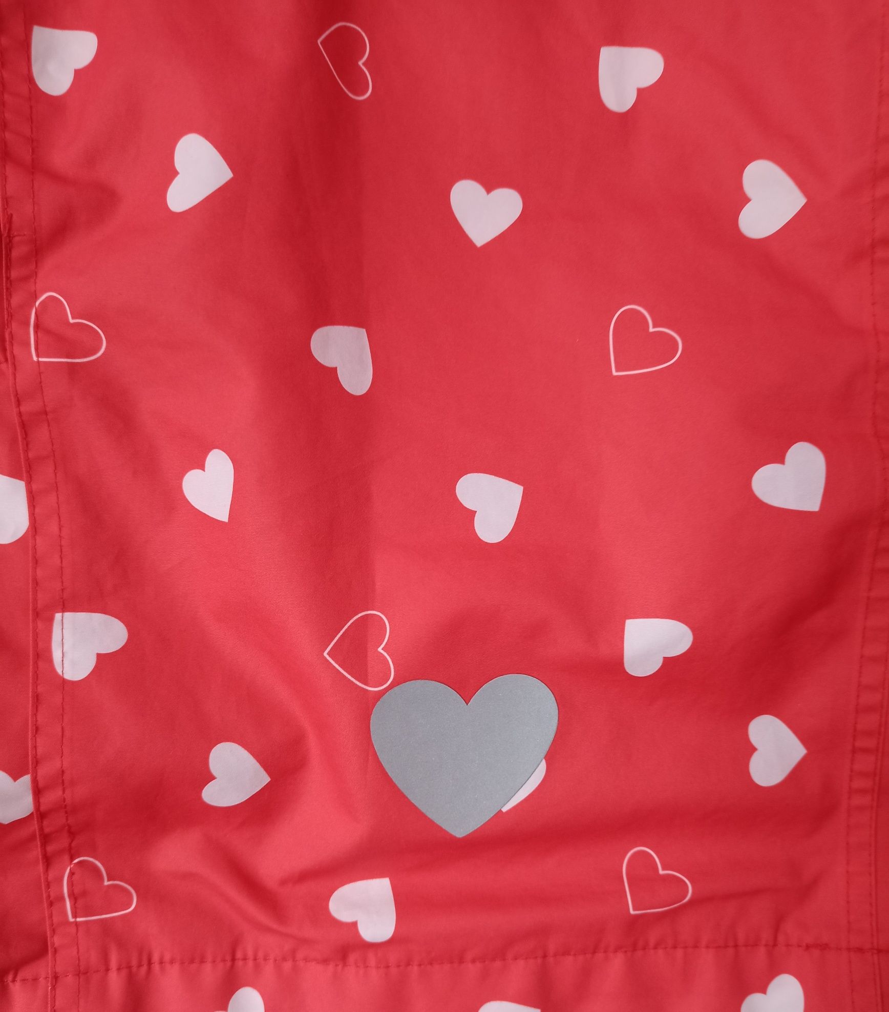 Tchibo Cute Heartbreaker kurtka wiosenna czerwona 98 104 wodoodporna
