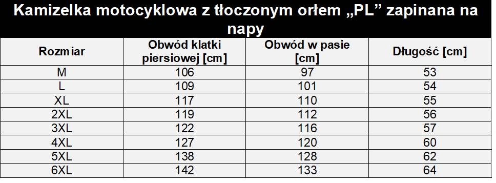 Kamizelka motocyklowa z orłem i logiem Polski PL Skóra różne rozmiary