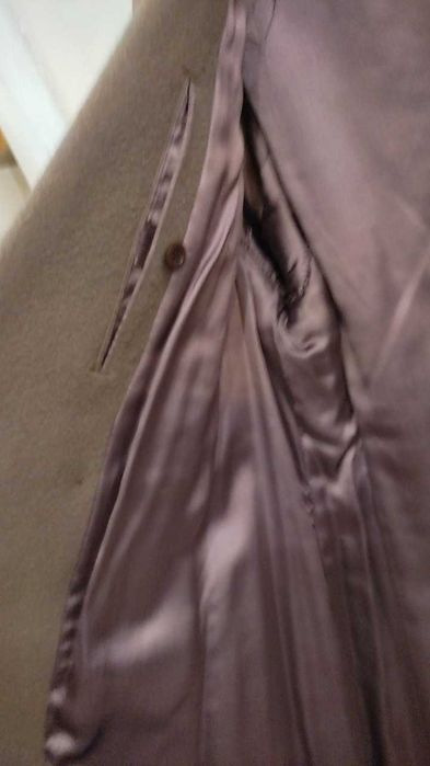 Płaszcz beżowy męski długi 110, w klatce 110, stan bdb