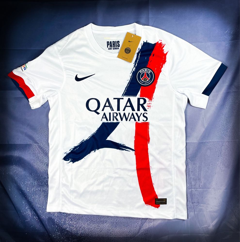 Ousmane Dembele Biała T-shirt «Nike» PSG Sportowa Koszulka UCL / S