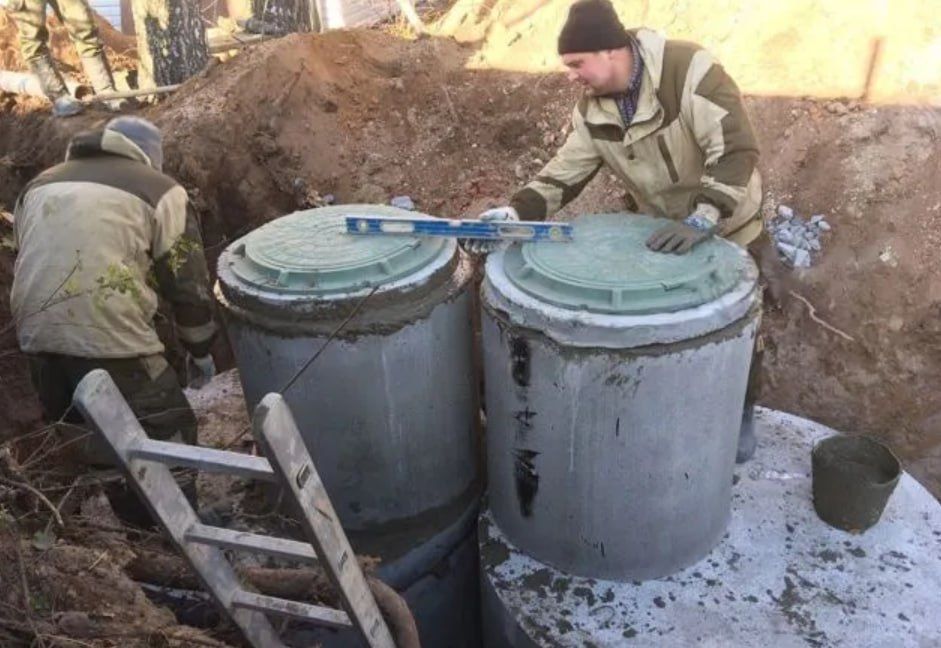 Копка септика каналізація монтаж кільця залізобетонні 16/18/23 м3