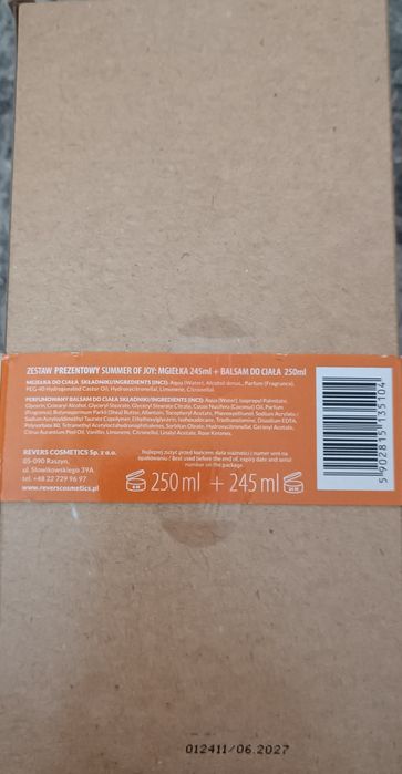 Revers Cosmetics Summer Joy zestaw prezentowany  mgiełka + balsam