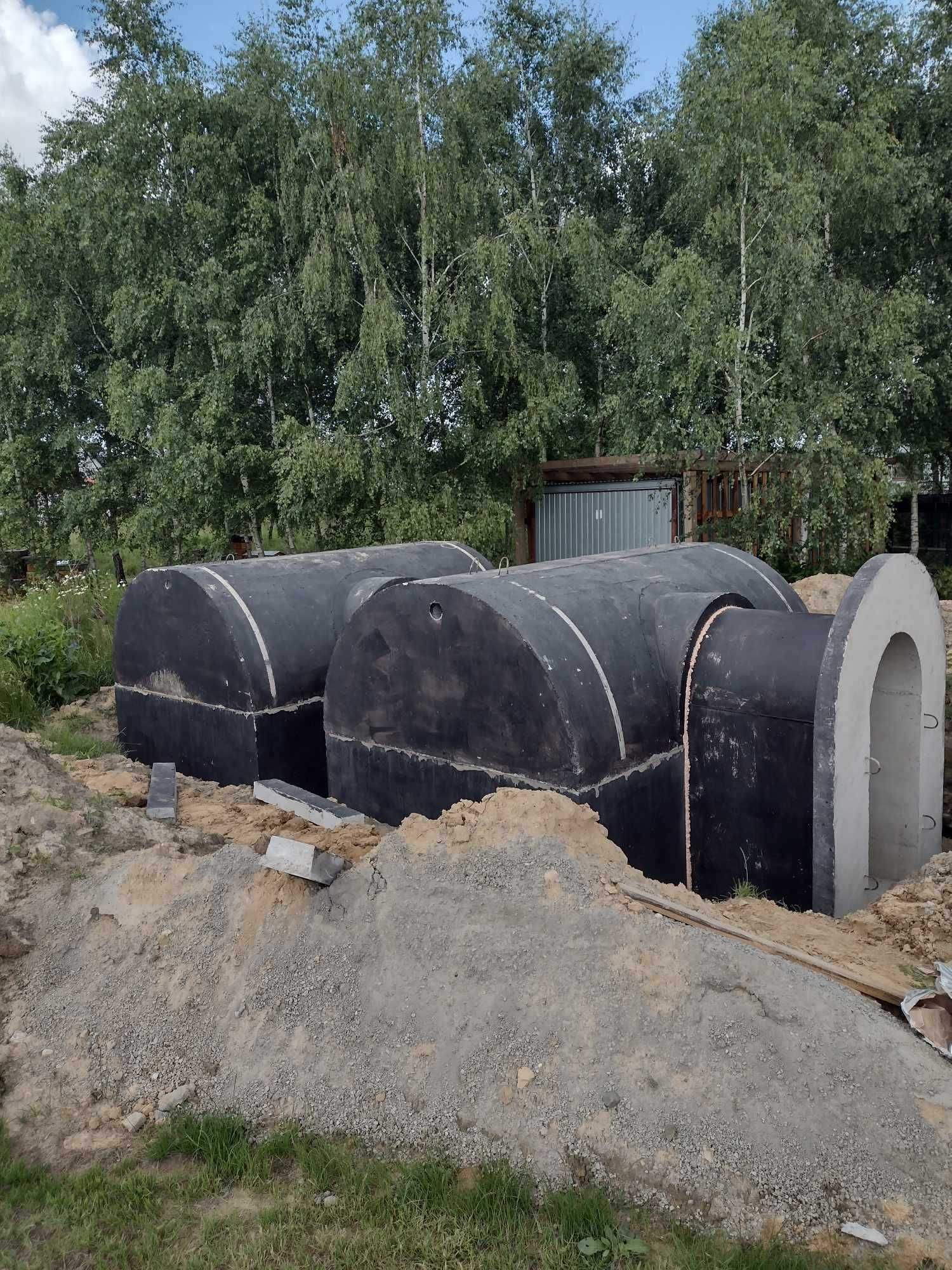 piwnica łączona 2x 350/240 betonowa ogrodowa wentylacja schody