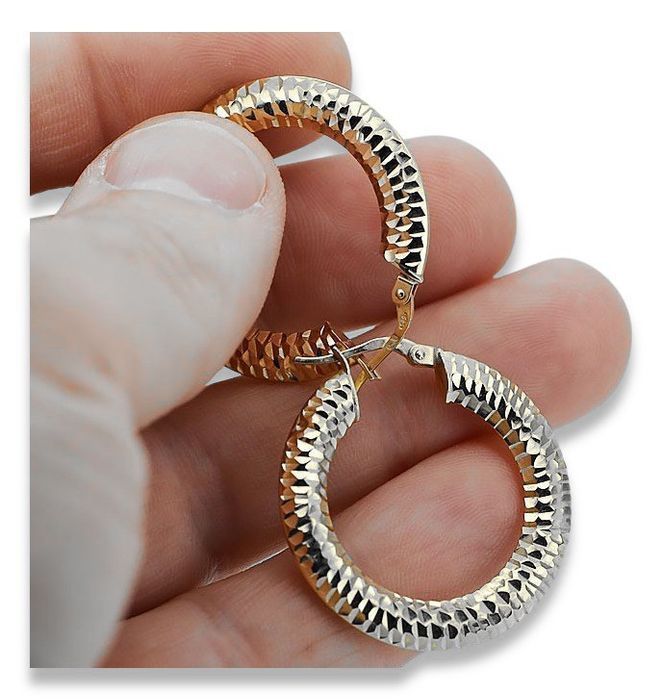 Kolczyki z białego złoto 14k 585 koła cen038w Wrocław biżuteria