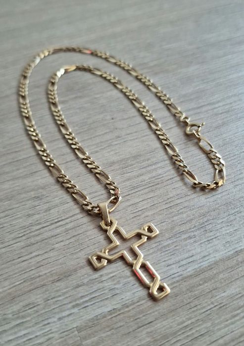Fio em Ouro com Cruz Malha 3+1 / 19.2 Quilates