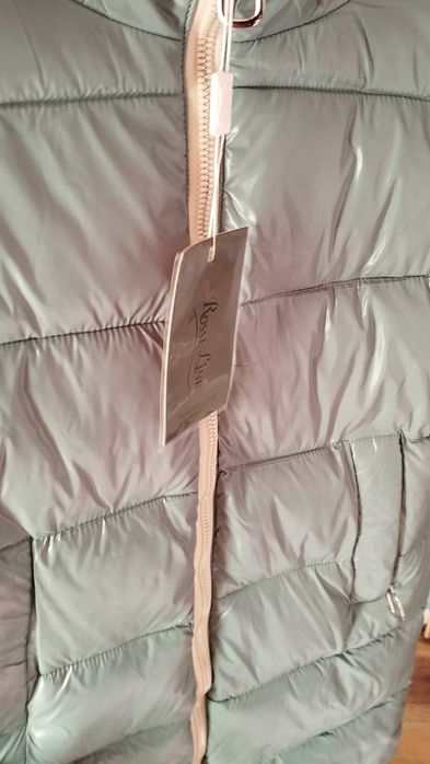 Nowa kurtka damska, ocieplana , długa , z kapturem , M - 99 cm biust