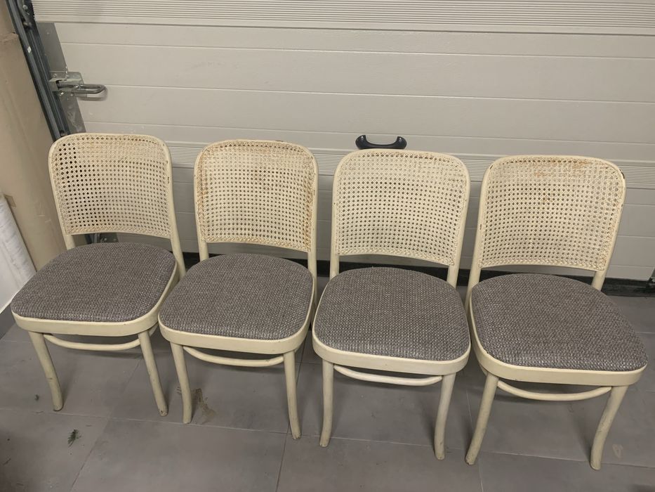 Krzesła tapicerowane + rattan, typ JAR, Jasienica