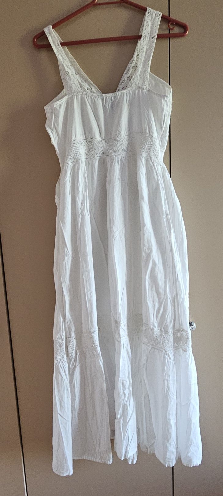 Sukienka Lindex 36 biała boho koronka