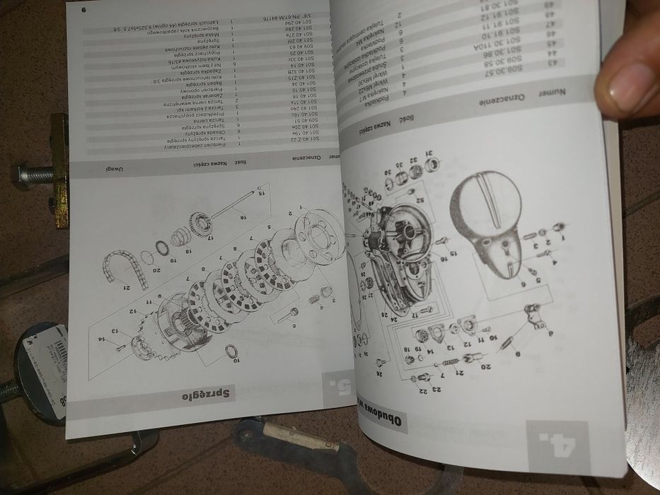 Nowy zestaw ściągacze klucze+katalog czesci instrukcja wsk125