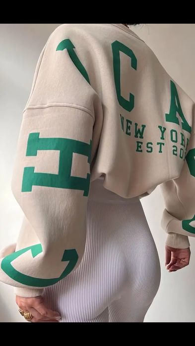 Новий теплий світшот на флісі з принтом